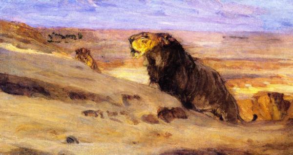 Lions In The Desert by Henry Ossawa Tanner