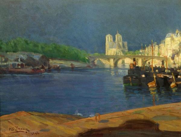 View Of The Seine Looking Toward Notre Dame by Henry Ossawa Tanner