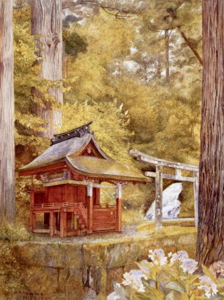Japanese Pagoda In The Woods by Henry Roderick Newman Oil Painting Reproductions