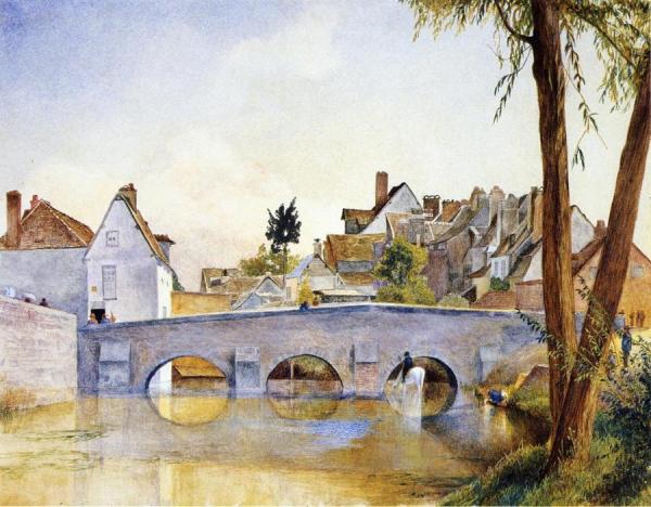 Pont De Minimes, Chartres by Henry Roderick Newman