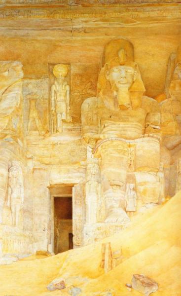 The Temple Door At Abu Simbel by Henry Roderick Newman
