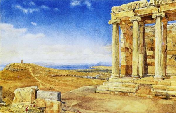 The Temple Of Athena Nike On Nthe Acropolis by Henry Roderick Newman
