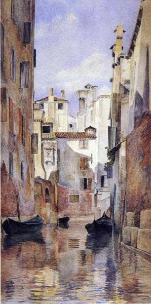 Venetian Canal Scene by Henry Roderick Newman