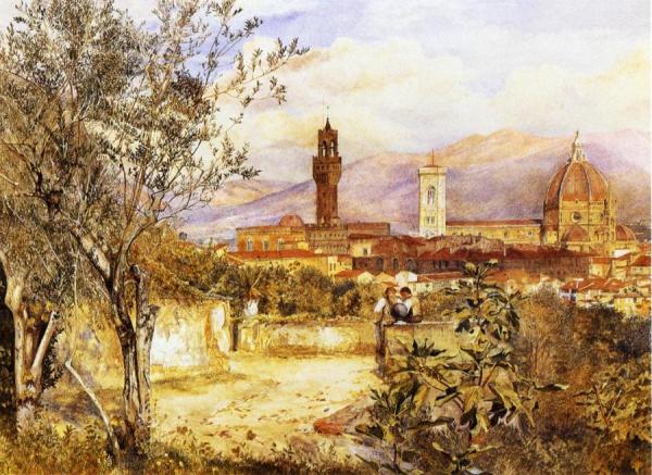 View Of The Duomo Fro The Mozzi Garden, Florence by Henry Roderick Newman Oil Painting Reproductions