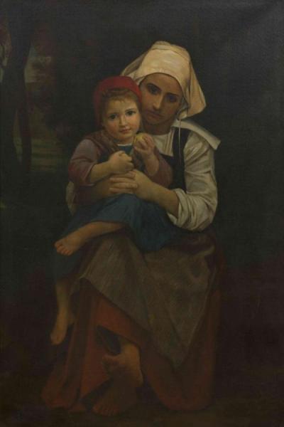 Mother And Child (after William Adolphe Bouguereau) by Henry Salem Hubbell Oil Painting Reproductions