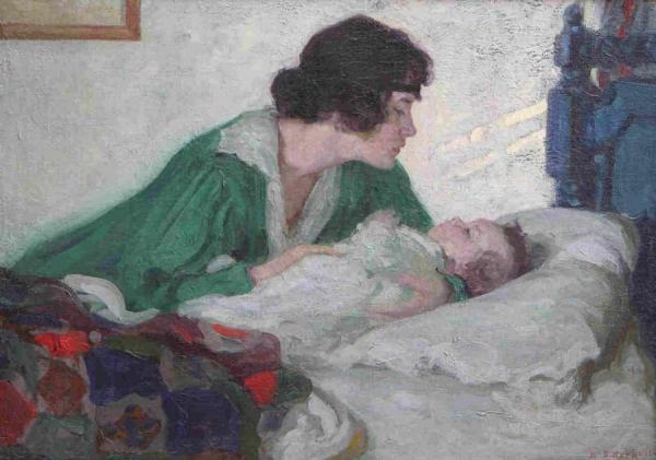 Tender Moment by Henry Salem Hubbell Oil Painting Reproductions