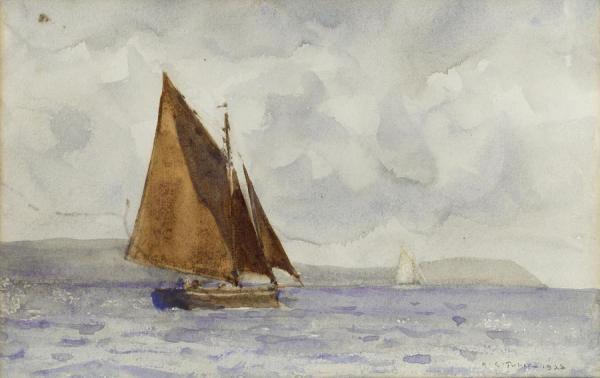 A Bawley Running Up The Coast by Henry Scott Tuke Oil Painting Reproductions