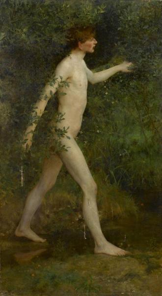 A Woodland Bather by Henry Scott Tuke Oil Painting Reproductions
