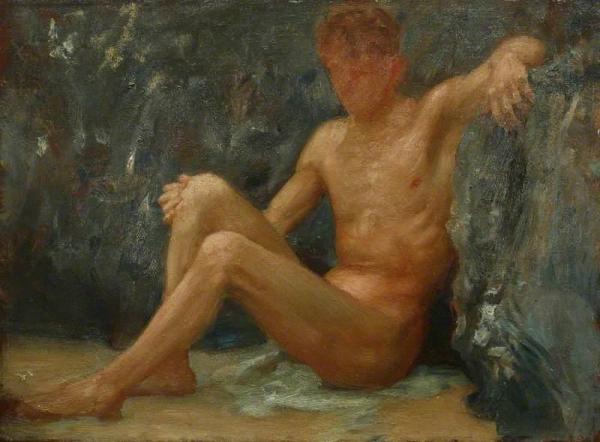 Bather Seated by Henry Scott Tuke