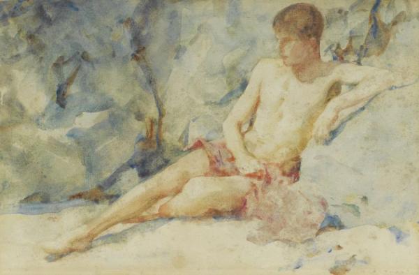 Boy Against Rock by Henry Scott Tuke