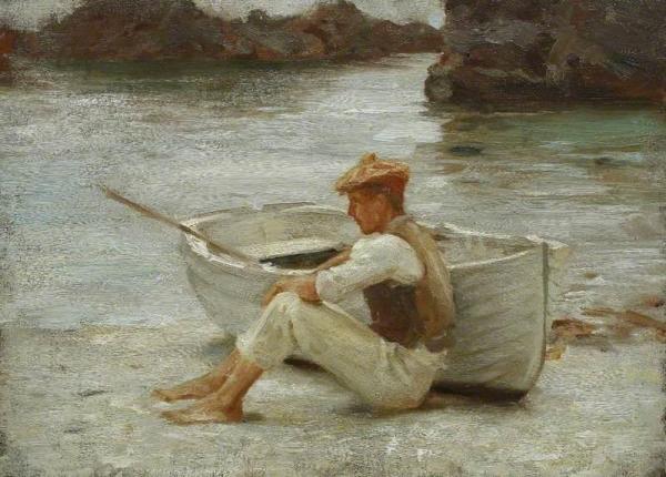 Boy And Boat by Henry Scott Tuke