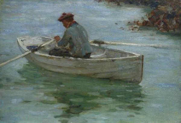 Boy In A Dinghy by Henry Scott Tuke Oil Painting Reproductions
