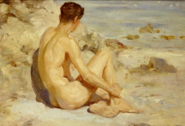 Boy On A Beach by Henry Scott Tuke