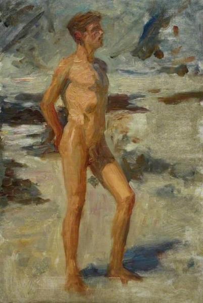 Boy On A Beach by Henry Scott Tuke