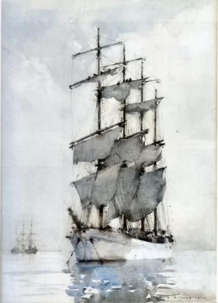 Four Masted Barque by Henry Scott Tuke