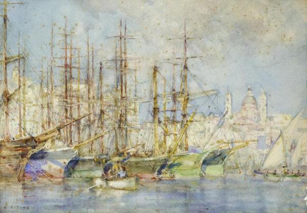 Genoese Shipping by Henry Scott Tuke