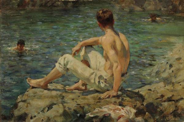 Green And Gold by Henry Scott Tuke Oil Painting Reproductions
