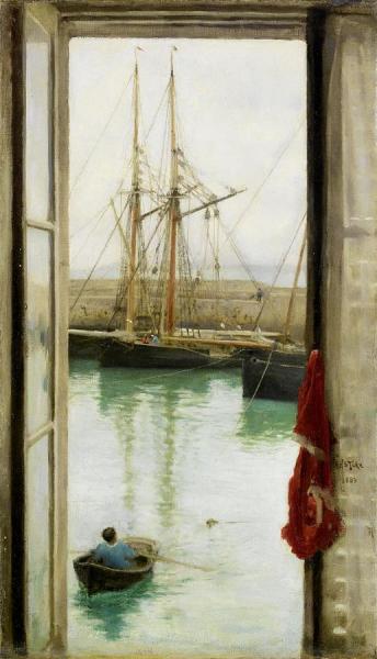 Harbour Dielette, Normandy by Henry Scott Tuke
