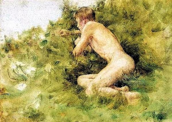 On The Dunes by Henry Scott Tuke Oil Painting Reproductions