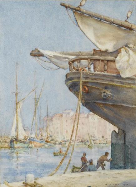 Painting The Rudder by Henry Scott Tuke
