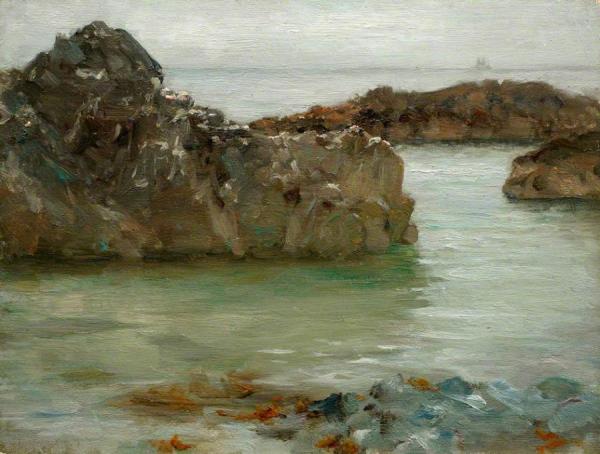 Rocks At Newporth by Henry Scott Tuke