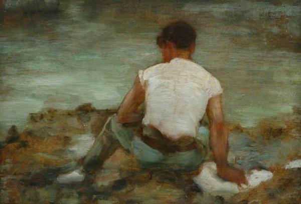 Sketch For 'the Three Companions' by Henry Scott Tuke