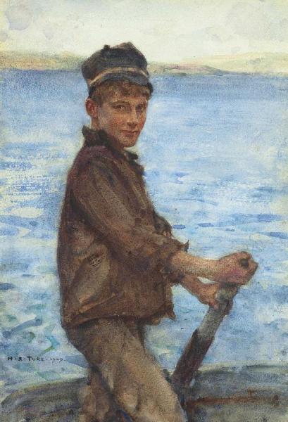 Steering The Punt by Henry Scott Tuke