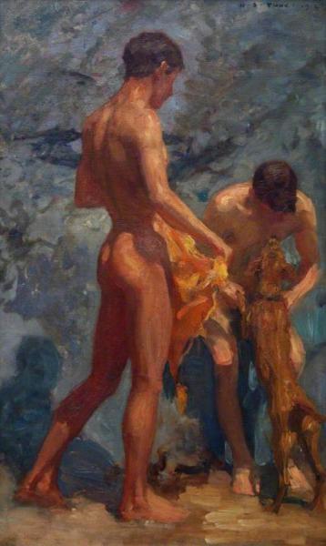 Study Of Bathing Boys by Henry Scott Tuke