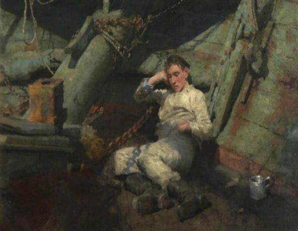 Taking A Spell by Henry Scott Tuke Oil Painting Reproductions