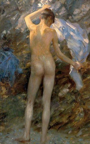 The Blue Jacket by Henry Scott Tuke Oil Painting Reproductions