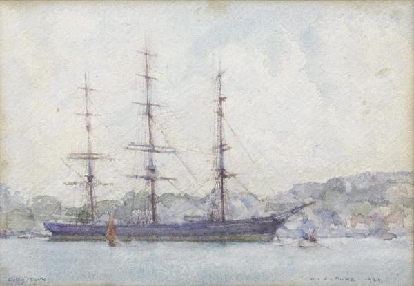 The Cutty Sark Moored In Falmouth Harbour by Henry Scott Tuke Oil Painting Reproductions