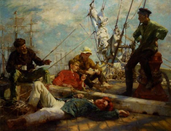 The Midday Rest Sailors Yarning by Henry Scott Tuke