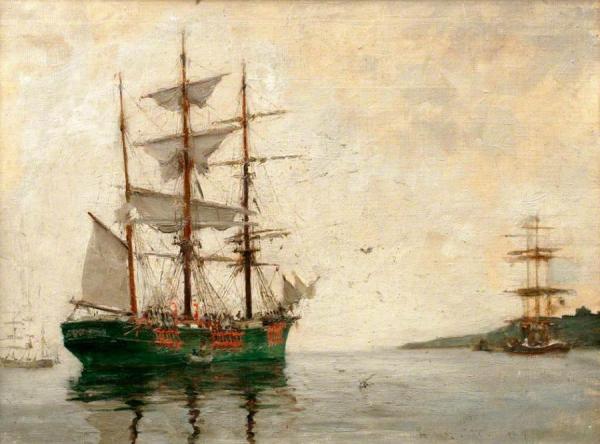 Timber Barque Off Pendennis by Henry Scott Tuke