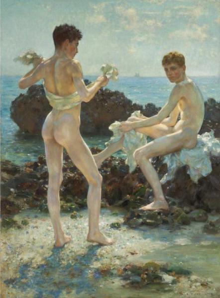 Under The Western Sun by Henry Scott Tuke Oil Painting Reproductions