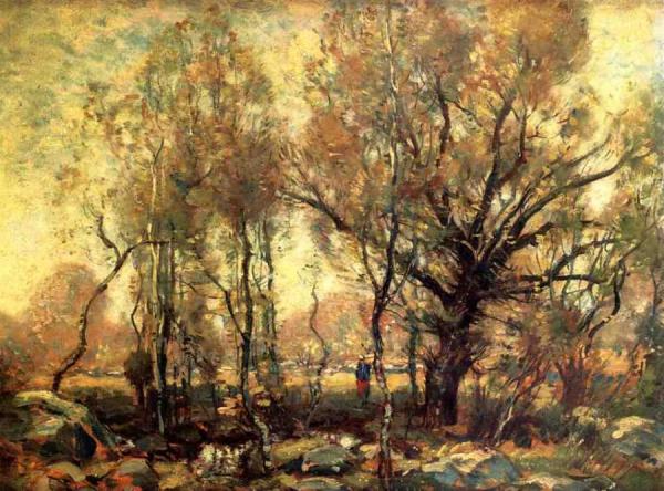 Figure In A Wooded Landscape by Henry Ward Ranger Oil Painting Reproductions