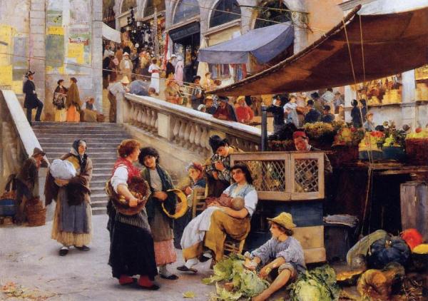 At The Foot Of The Rialto, Venice by Henry Woods