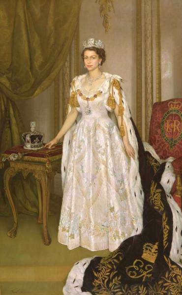 Herbert James Gunn Queen Elizabeth Ii In Coronation Robes