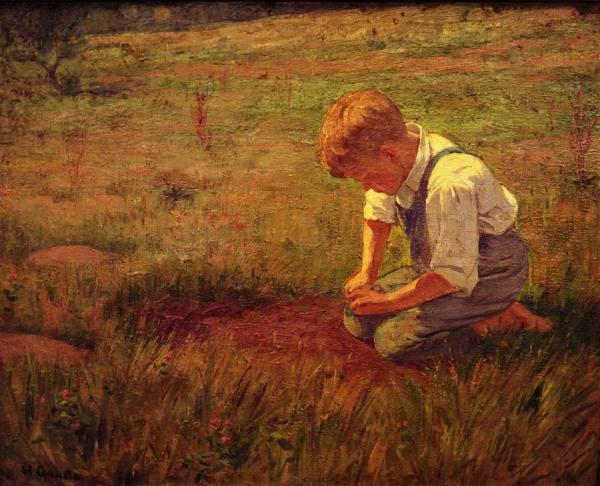 Setting The Trap by Herbjorn Gausta Oil Painting Reproductions