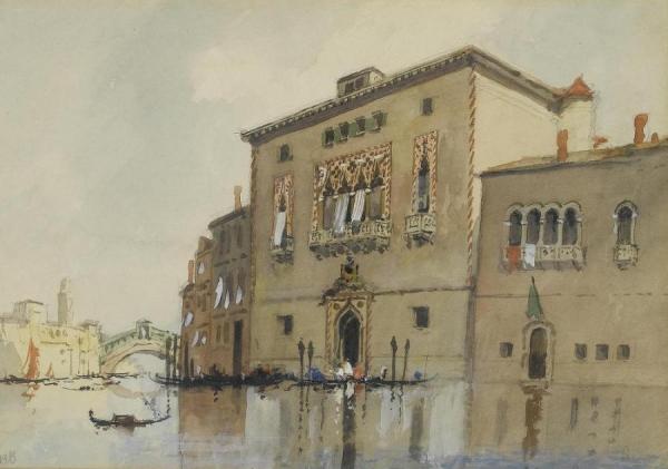 On The Grand Canal, Venice by Hercules Brabazon Brabazon