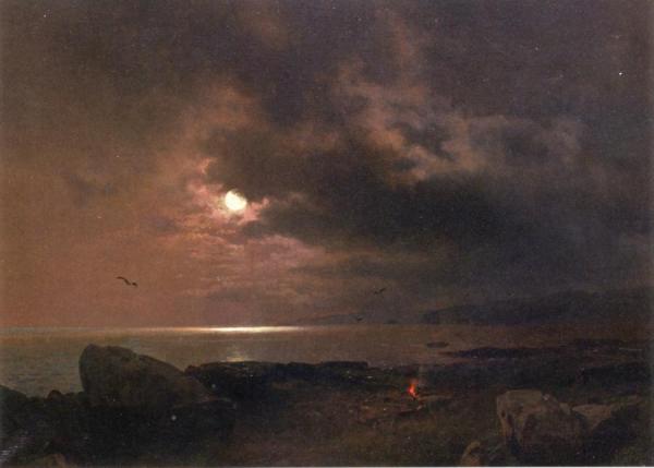 A Bonfire In The Moonlight by Herman Herzog