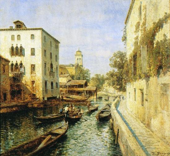 Canal In Venice by Herman Herzog