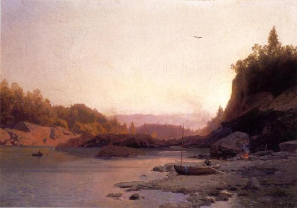 Evening On The Susquehanna by Herman Herzog