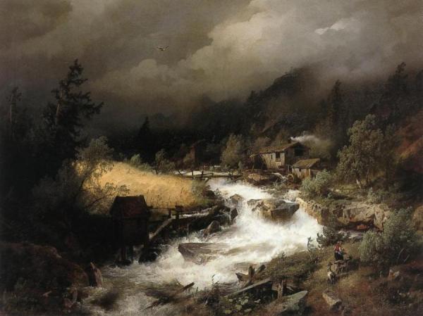 The Old Water Mill by Herman Herzog
