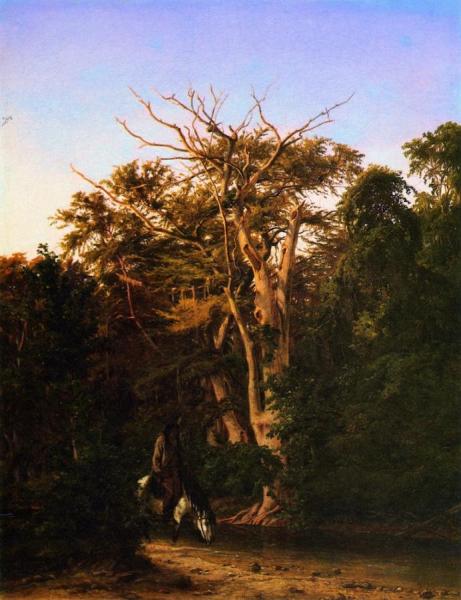 The Old Pinta Crossing On The Guadalupe by Herman Lungkwitz Oil Painting Reproductions