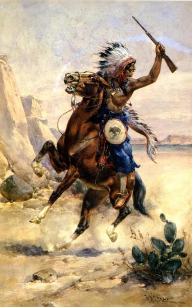 The Signal, Buffalo In Sight by Herman W. Hansen Oil Painting Reproductions