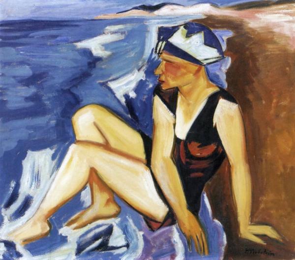 Bathing by Hermann Max Pechstein