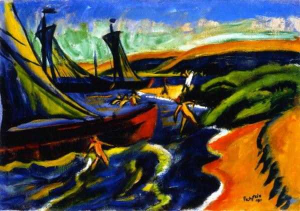Beach At Nidden by Hermann Max Pechstein