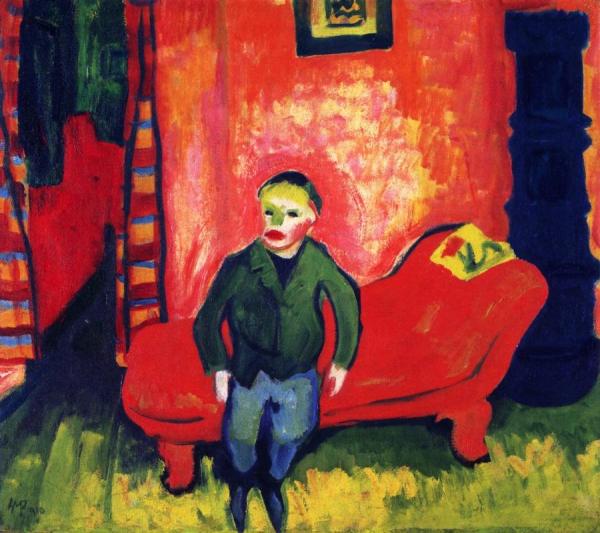 Boy On A Sofa by Hermann Max Pechstein