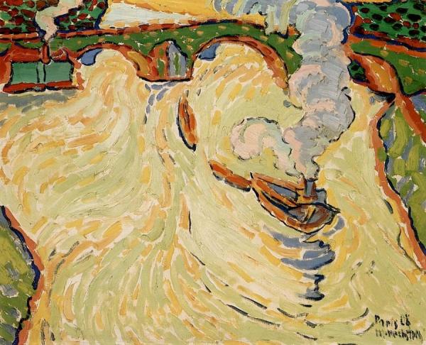 Bridge Over The Seine With Small Steamer by Hermann Max Pechstein Oil Painting Reproductions
