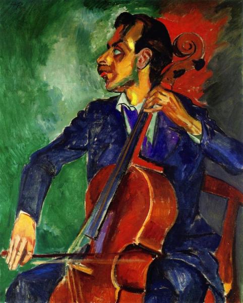 Cello Player by Hermann Max Pechstein